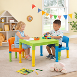 children's plastic table and chairs set for playroom
