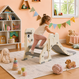 3-in-1 folding kids slide with basketball hoop
