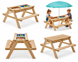 Outdoor sensory play table with removable tabletop
