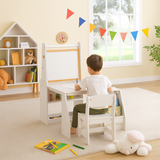 Child’s art table with bookcase and storage shelves