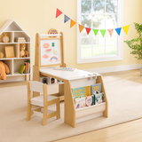 Montessori art table set with easel and chair