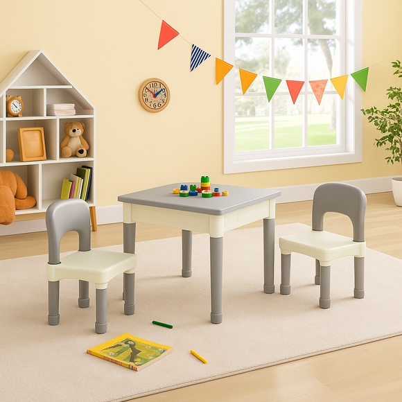 Set tavolo e sedia per bambini Montessori: mobili multifunzionali in legno di faggio - Italia