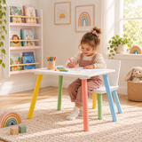 Kids Rainbow Table & Chair Set – Children’s Table and Chair for Toddlers & Young Children