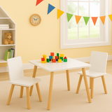Montessori scandi white & pine table and chairs set