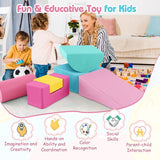 Montessori Soft Play Equipment | Pikler 6 Piece Foam Soft Play Set | Soft Play Slide & Bridge | Pastel Macaroon | 1-3 years