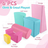 Montessori Soft Play Equipment | Pikler 6 Piece Foam Soft Play Set | Soft Play Slide & Bridge | Pastel Macaroon Set | 1-3 yrs