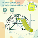 Dome Climber with Slide and Fabric Cushion Grey