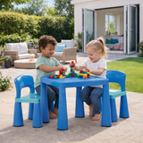 Chunky & Funky Plastic Kid's | Children's Activity Table & 2 Chair Set | Blue