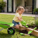 Montessori Garden Toy Set with Rust-Resistant Stainless Steel Wheelbarrow & Tool Kit | Outdoor Kids Toys for Sand Pit | 3 years+