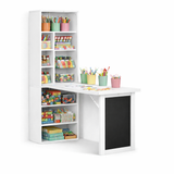 Montessori 3 in 1 Space-Saving Wall Mounted Desk | Floating Desk | Blackboard | Storage | 5-12 Years