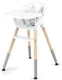 Deluxe Easy-Clean & Ergonomic Baby High Chair | Removable Tray | 5 Pt Safety Harness | White