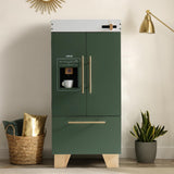 Montessori Toy Fridge | Vintage Green | Includes Interactive Coffee Maker for Kids