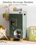 Montessori-Inspired Toy Refrigerator | Interactive Design | Green Finish with Coffee Maker
