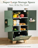 Kids Pretend Fridge | Vintage Green | Montessori Role Play with Coffee Machine