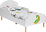 سرير أطفال على شكل ديناصور مع واقيات جانبية | سرير طفل صغير | من 18م إلى 5 سنوات