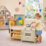 Montessori Mud Kitchen | Toy Kitchen Set | Working Tap, Water Butt & Sink | Storage & Accessories