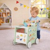 Montessori 6-in-1 Posture Supporting Baby Walker | Busy Board | Toy Kitchen | 12m+
