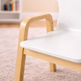 Set of 2 White Height Adjustable Wood Modern Kids Chairs | Chairs for Children