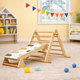 4-in-1 Folding Pikler Triangle Set with 2-Sided Ramp | Climb, Slide, Hide & Crawl | 3 Years +
