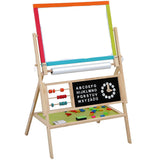 Kids Wooden Easel |  Magnetic Whiteboard & Blackboard with Clock & Paper Roll  | 36 monthls plus