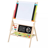Montessori Wooden Easel |  Magnetic Whiteboard & Blackboard with Clock & Paper Roll  | 3 Years+