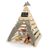 Natural Wooden Montessori Teepee | FSC Certified | Outdoor Playhouse with Door | 1.7m High