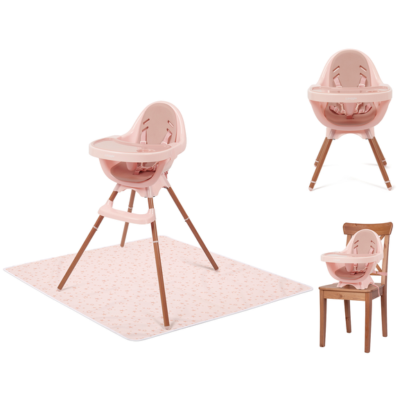5-in-1 Grow-with-me Baby High Chair | 5-Point Harness | Booster Seat | Low Chair | Rose | 6m - 5 Years