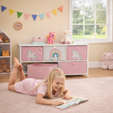 Montessori Unicorn Large Toy Storage with Drawers | 1m Wide x 55cm High | 2 years+