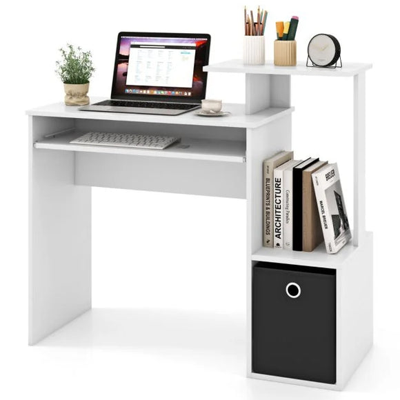 Montessori Space Saving Ergonomic Kids Desk with Storage White