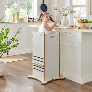 The Original Little Helper FunPod Toddler Tower | Learning Tower | Kitchen Helper Tower | Step Stool | White