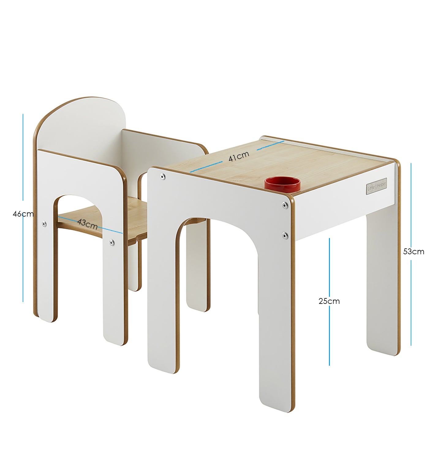 Little Helper Wood Toddler Table Chair for Arts and Mealtimes White www. littlehelper