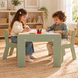 Montessori-inspired wooden table and chairs set for toddlers aged two and over