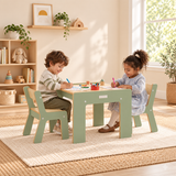 Montessori-inspired wooden table and chairs set for children aged two and over