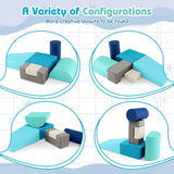 Soft Play | Montessori 6 Piece Foam Play Set | Soft Play Slide & Bridge | 1-3 years