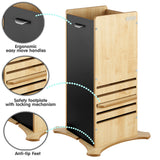 FunPod Original Toddler Tower | The Safest Learning Tower | Natural with Chalkboards