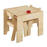 Montessori Wooden Toddler Table & 2 Chairs | Natural | FunStation Duo by Little Helper