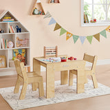 Montessori Wooden Toddler Table & 2 Chairs | Natural | FunStation Duo by Little Helper