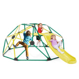 Geometric Dome Climber with Slide and Fabric Cushion Green