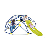 Geometric Dome Climber with Slide and Fabric Cushion Navy