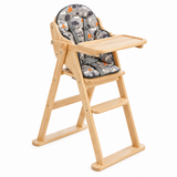 Grey woodland print padded cushion for the Little Helper folding wooden high chair