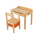 Space saving children's desk and chair with hidden storage