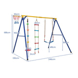 4-in-1  Swing Set with 1 Basketball Hoop and 1 Adjustable Belt Swing