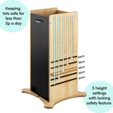 FunPod Original Toddler Tower | The Safest Learning Tower | Natural with Chalkboards