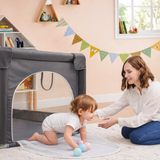 foldable baby playpen with zip door uk