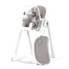 adjustable baby highchair with removable toy bar and three hanging toys