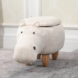 Banco infantil 4 em 1, caixa de armazenamento, apoio para os pés e assento | Caixa de brinquedos | Design super fofo de hipopótamo