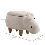 Tabouret 4 en 1 pour enfants, boîte de rangement, repose-pieds et siège | Rangement de jouets | Conception d'hippopotame super mignonne