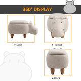 Kids 4-in-1 Stool, Storage Box, Footrest & Seat | Toy Box | Hippo Design
