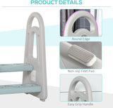 Viacúčelová Montessori stolička pre batoľatá protišmyková plastová | Mint & Grey | 2-5 vek