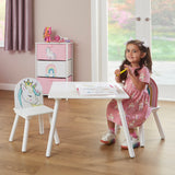 This table and chair set is perfect for your rainbow crazy little one and will be a big hit for homework, arts and crafts or snacking.